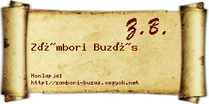 Zámbori Buzás névjegykártya